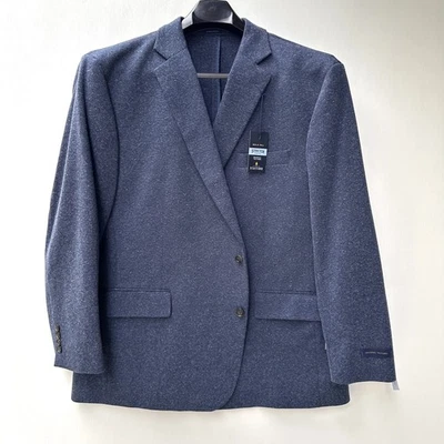 NUEVO CON ETIQUETAS Chaqueta Abrigo Deportivo Stafford Grande y Alto Texturas Estacionales Azul Marino Para Hombres 52 REG $210 Foto 1 de 4