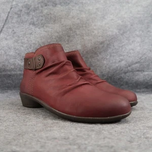 Cobb Hill Shoes Womens 7.5 Bootie Slouch Ankle Boot Leather Red Fashion Comfort - Picture 1 of 14