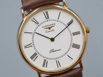 *Near Mint* Longines Présence L150.4 Quartz White Roman Mens Vintage Watch Japan - Image 1 of 4