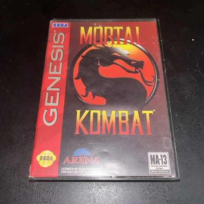 Mortal Kombat Cartridge and Case (Sega Genesis, 1993) - Image 1 of 4