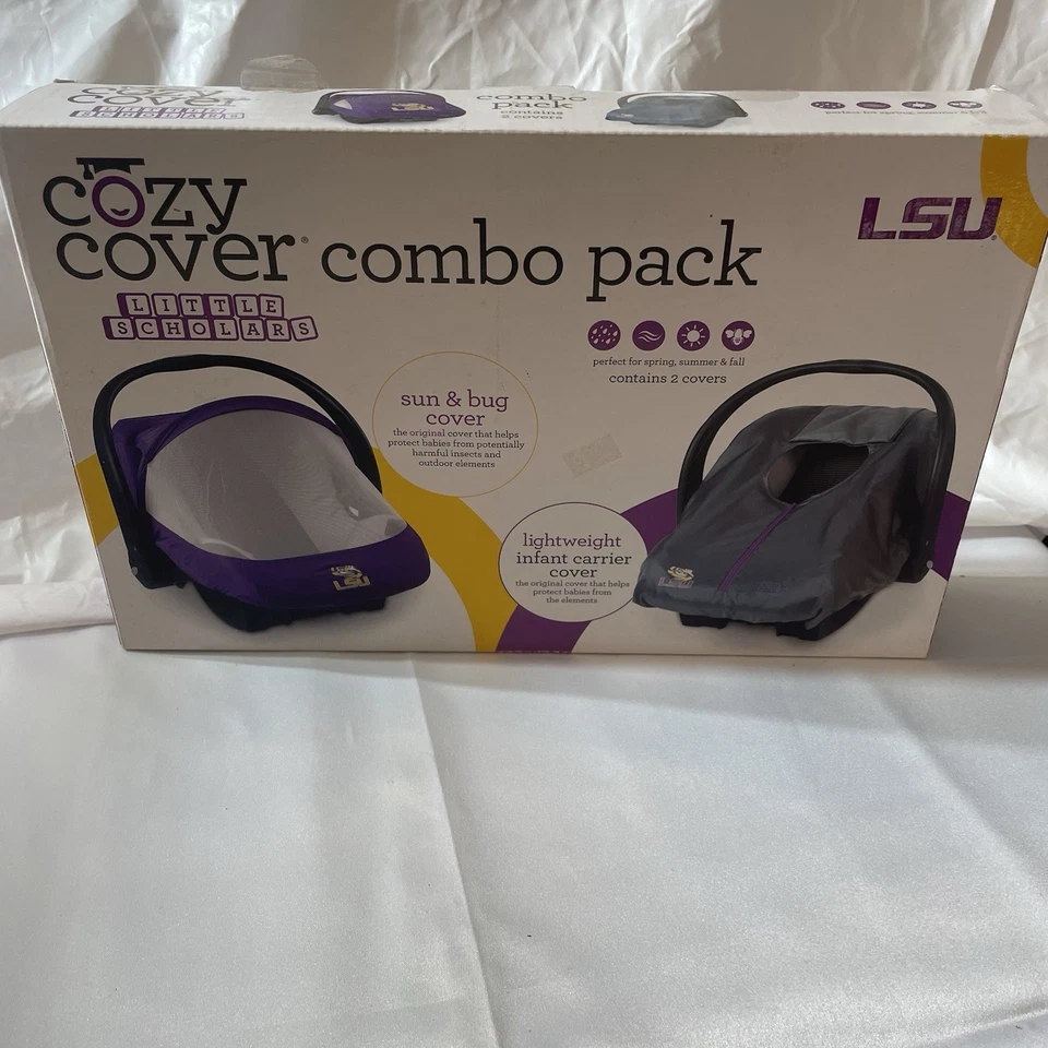Nuevo, Cozy Cover Combo Pack Little Schoers LSU, Sun & Bug Cover, púrpura y amarillo Foto 1 de 4