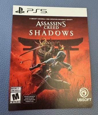 Assassins Creed Shadows PS5 Promo Store Shelf Backer 5 X 7” Display Card ONLY - Image 1 of 4