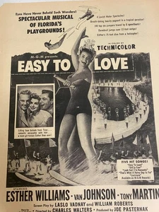 Easy to Love, Esther Williams, Van Johnson, Full Page Vintage Promotional Ad, aa - Picture 1 of 1