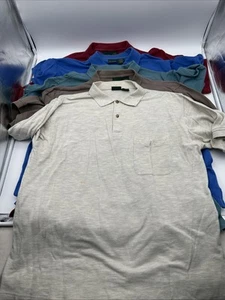 Scandia Woods Lot Of 5 90s Mens Cotton Polo Short Sleeve Shirts Sz XL Multicolor - Picture 1 of 13