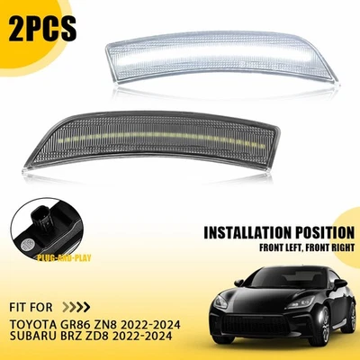 Luz de señalización lateral LED blanca completa transparente para Toyota GR86 Subaru BRZ 2022 23-2024 D Foto 1 de 4