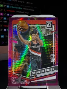 Shaedon Sharpe 2023-24 Donruss Optic #170 Hyper Pink  Trail Blazers - Picture 1 of 2