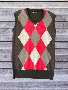 Vintage Phat Farm Argyle Sweater Vest Sz L Tennis 90s Rap Hip Hop Cable Knit - Picture 1 of 6