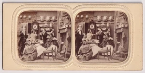 STEREO Jour/Nuit (French tissue) - Scène de genre - Vintage c.1860 - Picture 1 of 2