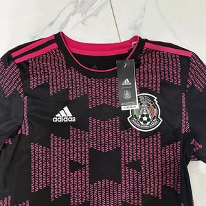 Adidas Mexico Stadium Black Pink Soccer Jersey 2021 Size Mens M FT9648-NWT - Picture 1 of 9