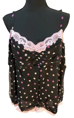 ECI New York Silk Tank Top Fairy Cami Lace Trim Romantic Y2K Babydoll Size 2X - Image 1 of 4