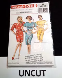 NEUE MODE STIL UNCUT Sealed Pattern 22225 Size 12-22 38-48 Misses Back Zip Dress - Picture 1 of 6
