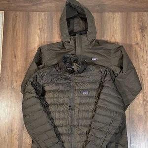 Cappotto trapuntato da uomo verde Patagonia Tres 3 in 1 foderato con piumino taglia large - Foto 1 di 17