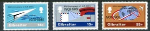 Gibraltar SG 454/456 Set Of 50th Anniversary Air Mail Stamps MNH - Picture 1 of 1