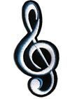 Musical Note Patch Embroidered Iron Sew On MUSICIAN  HIPPY ROCK LOVE BAND 9x4cm 