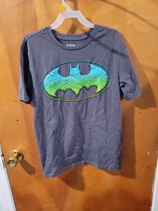 Batman "Wet Logo" T-Shirt Gray Youth Size XXL (18) - Picture 1 of 5