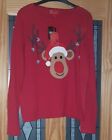 Next Red Sparkly Rudolph Soft Christmas Jumper Uk 10 Eur 38 New With Tag