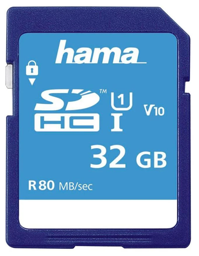 HAMA - 32GB Class 10 SDHC UHS-1 Memory Card 80MB/s - Image 1 of 1