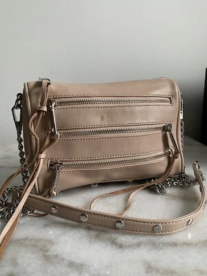 REBECCA MINKOFF LIGHT PINK ZIP   CHAIN LEATHER MINI   BAG Foto 1 de 4