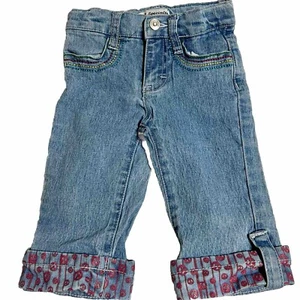 SPECIALTY GIRL Cuffed Denim Jeans W/ Embroidery Sz. 2/2T (467.E) - Picture 1 of 5