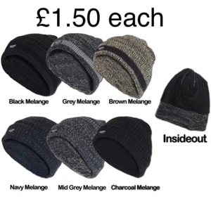 12 x Men’s Ribbed Melange Hat - Chunky Warm Thermal Thick Wholesale Job Lot  - Picture 1 of 1