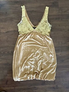 Mini vestido Arden B dorado lentejuelas burbuja burbuja burbuja talla XS - Imagen 1 de 6