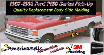 Ford F Series F150 F250 F350 Bronco 1987-1991 carrocería moldura lateral de fábrica  Foto 1 de 4