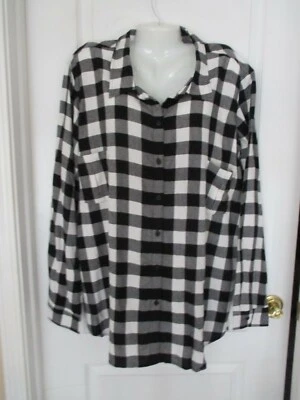 New Westbound Women Black/White Size 3x Two-Pocket Pleated-Back Shirt NWT - Image 1 of 4