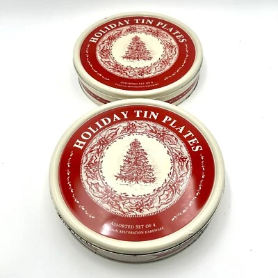 Juego de 8 platos de hojalata de vacaciones surtidos de herrajes de restauración - arte festivo y duradero Foto 1 de 4