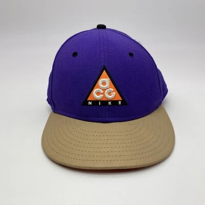 RARA GORRA GORRA NIKE TRUE ACG STRAPBACK CUERO PÚRPURA TOSTADO BORDADO LOGOTIPO RETRO Foto 1 de 4