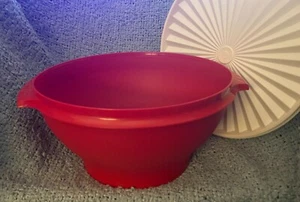 ¡NUEVO! Tupperware Cuenco Servalier Rojo Grande con Sello Blanco de Un Toque - Imagen 1 de 5
