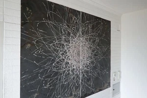 Steinfurnier Bild Kunstwerk Art of Steintime® Big Bang 2 Stück je 80 cm x 120cm - Bild 1 von 11