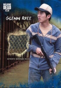 Walking Dead Road To Alexandria Blue [/50] Costume Relic Card Glenn Rhee