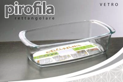 PIROFILA VETRO RETTANGOLARE TEGLIA FORNO ALTA ANTIADERENTE Lasagnera 33*13*8 cm - Immagine 1 di 3