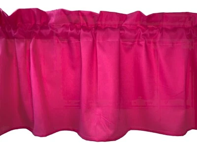 Solid Pink Valance or Curtain Panel  window treatment RV basement Girls Bedroom - Image 1 of 4