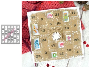 Christmas Calendar Gift Window Metal Cutting Die Stencil Paper Card Scrapbooking - Picture 1 of 6