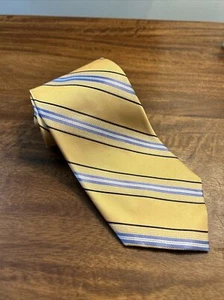Corbata Michael Kors / Rayas Azul Dorado / 100% Seda / L-58 pulgadas y W-3,5 pulgadas - Imagen 1 de 5
