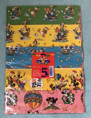 Vintage Retro 1996 Disney Gift Wrapping Paper 50cm x 70cm 5 sheets - Image 1 of 4