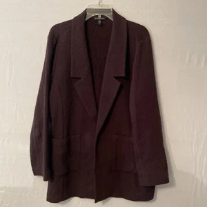 Eileen Fisher Damen große strukturierte Jacke vorne offen Seidenmischung lila - Bild 1 von 12