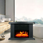 New 1000w Electric Fireplace Standing Space Heater Stove 3d Flame Log Burner