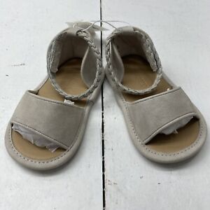 Old Navy Taupe Braided Strap Sandals Peep Toe Baby Size 12-18 Months NEW
