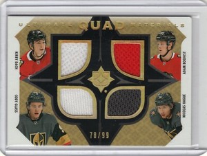 2019-20 UD Ultimate Dach, Glass, Boqvist, Hague Quad Jersey Materials 78/99