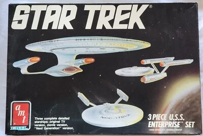 AMT 1/2500 Star Trek 3 Piece U.S.S. Enterprise Set Original TV/Movie/Next Gen - Image 1 of 4