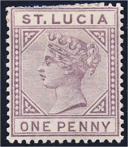 Estampilla A 1p de Santa Lucía 1886 QV #29a MH CV $15 envío gratuito después del primer lote - Imagen 1 de 2