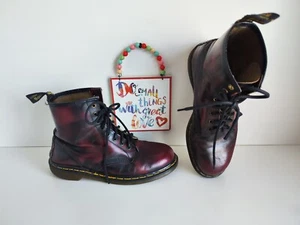 UK10 EU45 US11 Dr Martens 1460 8 hole acid rub off red england vintage boots - Picture 1 of 11