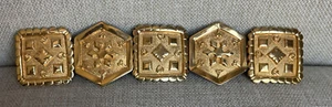 ALEXIS KIRK Large Statement Piece GOLD 2-PIECE ORNATE BELT BUCKLE 8” Vintage - Picture 1 of 10