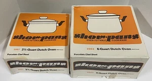 2 Vintage Show Pfannen Kochgeschirr 6 & 3 1/2 Quart Dutch Oven Mohn Neu aus altem Lagerbestand neu unbenutzt - Bild 1 von 6