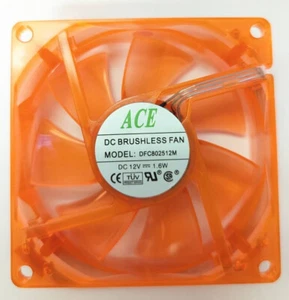 Ace 80mm x 25mm Computer Case UV Orange 3-Pin Cooling Fan - Picture 1 of 1