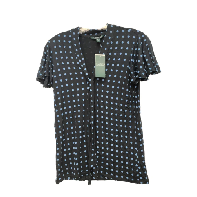 Blusa Pullover Top Lauren Ralph AZUL MARINO Para Mujer Lunares, EE. UU. X-Pequeña Foto 1 de 1