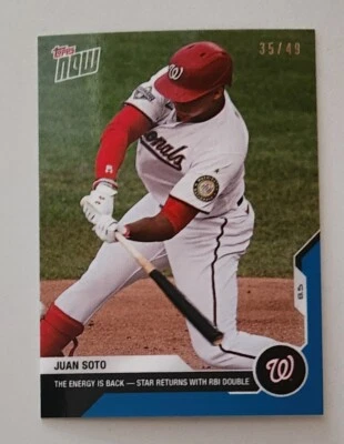 2020 Topps NOW Card #57 Juan Soto Washington Nationals Blue Parallel #/49 - Image 1 of 2