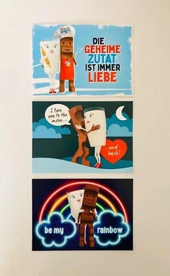 FERRERO Kinder Riegel Postkarten Milky + Schoki Kinderriegel LOVE EDITION NEU - Bild 1 von 2